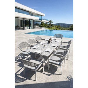 Ensemble repas de jardin 8 places - blanc
