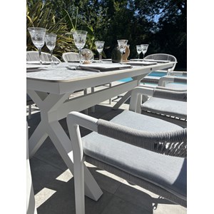 Ensemble repas de jardin 8 places - blanc