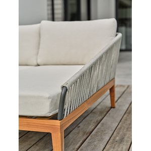 Salon bas de jardin alphi en aluminium - effet bois