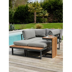 Salon de jardin en acacia et aluminium - boreal