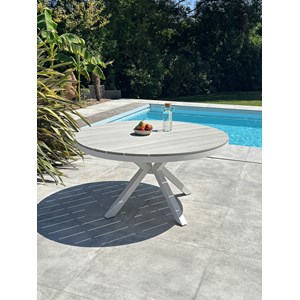 Table de jardin 6 places - blanc