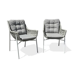 Lot de 2 fauteuils de jardin elba - blanc