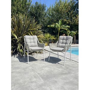 Lot de 2 fauteuils de jardin - blanc