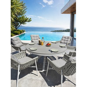 Ensemble repas de jardin 6 places - blanc