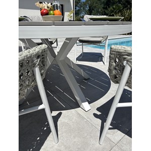 Ensemble repas de jardin 6 places - blanc
