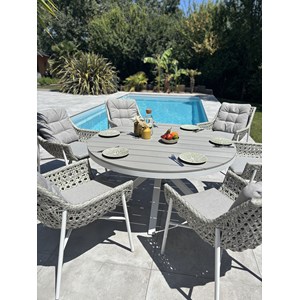 Ensemble repas de jardin elba 6 places - blanc