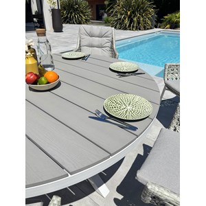 Ensemble repas de jardin elba 6 places - blanc