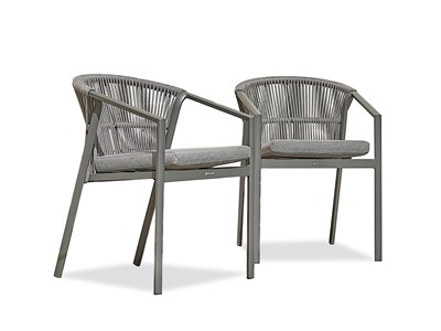 Lot de 2 fauteuils de jardin gambi - gris anthracite