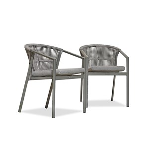 Lot de 2 fauteuils de jardin gambi - gris anthracite