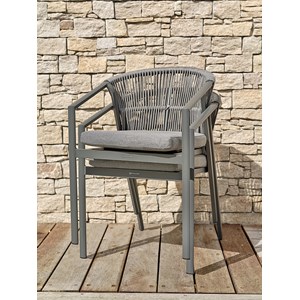 Lot de 2 fauteuils de jardin gambi - gris anthracite