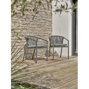 Lot de 2 fauteuils de jardin - gris anthracite