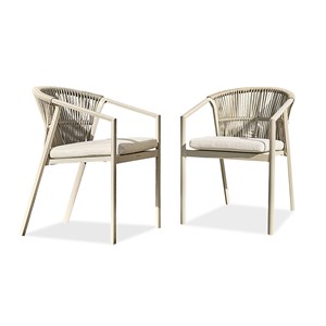 Lot de 2 fauteuils de jardin - grège
