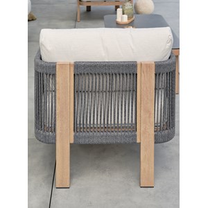 Salon bas de jardin jespar en aluminium - effet bois