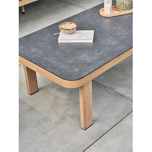 Salon bas de jardin jespar en aluminium - effet bois