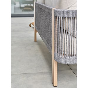 Salon bas de jardin jespar en aluminium - effet bois