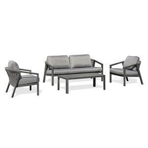 Salon bas de jardin 5 places - gris anthracite