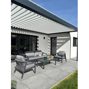 Salon bas de jardin 5 places - gris anthracite