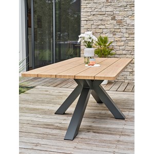 Table de jardin 8 places - gris anthracite