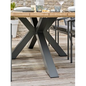 Ensemble repas de jardin kelia 6 places - gris anthracite