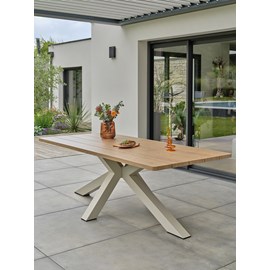 Table de jardin aluminium kelia- grege