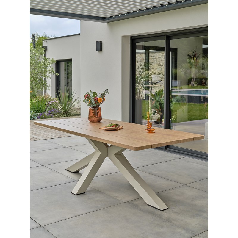Table de jardin aluminium kelia- grege