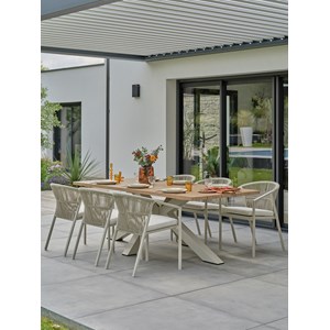 Ensemble repas de jardin 6 places - grège