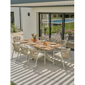 Ensemble repas de jardin 8 places - grège