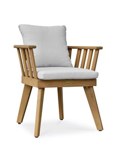 Fauteuil de jardin liso avec coussins - acacia