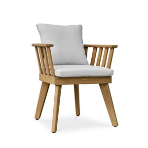 Fauteuil de jardin liso avec coussins - acacia