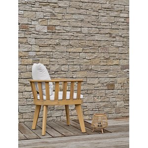 Fauteuil de jardin liso avec coussins - acacia