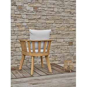 Fauteuil de jardin liso avec coussins - acacia