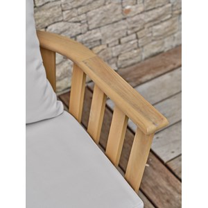 Lot de 2 fauteuils de jardin liso avec coussins - acacia