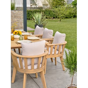 Ensemble repas de jardin liso 8 places - acacia