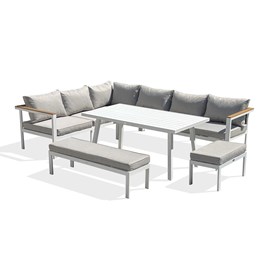 Ensemble repas de jardin majari - blanc