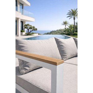 Ensemble repas de jardin 9 places - blanc