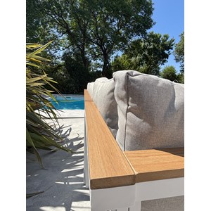 Ensemble repas de jardin 9 places - blanc