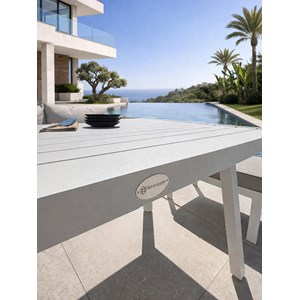 Ensemble repas de jardin 9 places - blanc