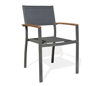 Fauteuil de jardin orsino alu et acacia - anthracite
