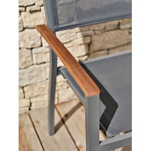 Fauteuil de jardin orsino alu et acacia - anthracite