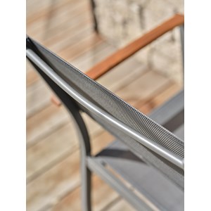 Fauteuil de jardin orsino alu et acacia - anthracite