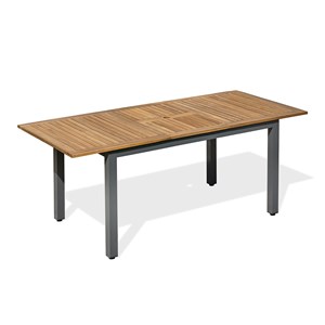 Table de jardin 8 places alu anthracite - acacia