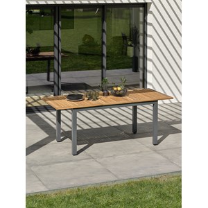 Table de jardin 8 places alu anthracite - acacia