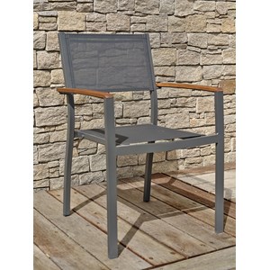 Ensemble repas de jardin 6 places alu et acacia