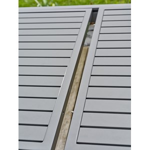 Table de jardin 8 places en aluminium - gris anthracite