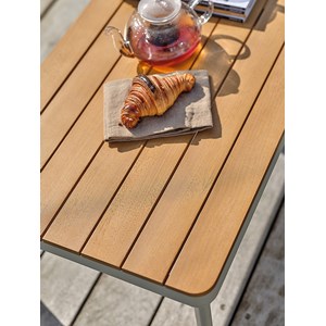 Salon bas de jardin renzo en acier et acacia - grege