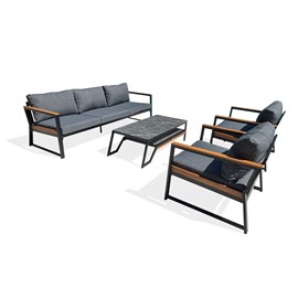 Salon de jardin bas tadeo - noir