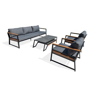 Salon de jardin bas tadeo - noir