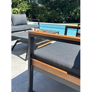 Salon de jardin bas tadeo - noir