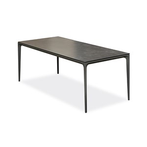 Table de jardin 8 places en céramique - gris anthracite