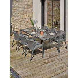 Ensemble repas de jardin tigua 6 places - anthracite